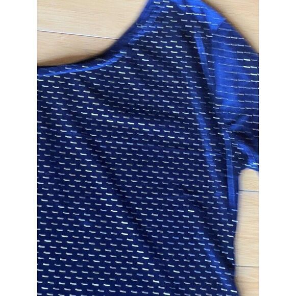 Y2K Say What Vintage Velvet Blue  Witchy Goth Mini One Shoulder Dress XL.     K - Picture 2 of 7